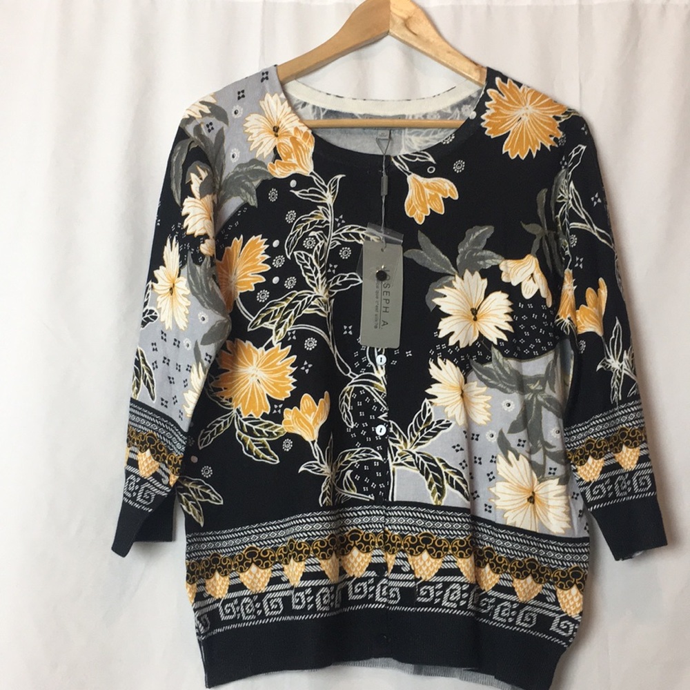 Joseph A. Cardigan 3/4 Sleeve Sweater Size XL